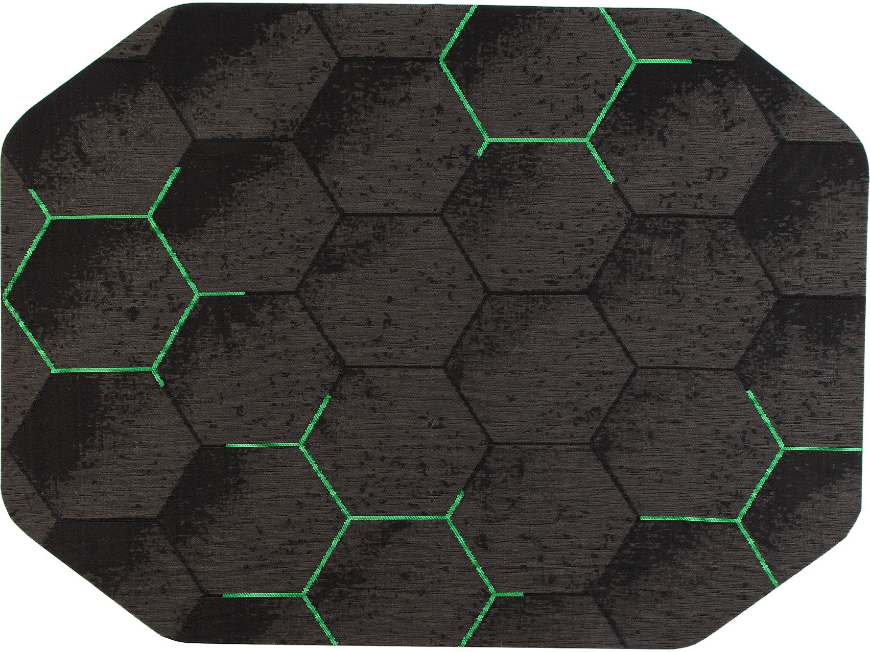 Anji Mountain Rug'd Kaleidoscope Carpet & Hard Floor Chair Mat, 36" x 48", Gray/Green (AMB9110)