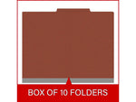 Medical Arts Press Pressboard Classification Folder, 2 Dividers, 2" Expansion, Letter Size, Red, 10/Box (DV-T42-26-3RED-PKT)