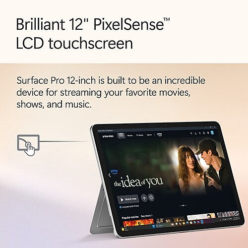 Microsoft Surface Pro 12", Copilot+ PC, Snapdragon X Plus, 16GB RAM, 256GB UFS, 16 Hour Battery, Windows 11 Home, Platinum