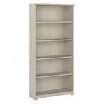Bush Furniture Cabot 66"H 5-Shelf Bookcase with Adjustable Shelves, Linen White Oak (WC31166)