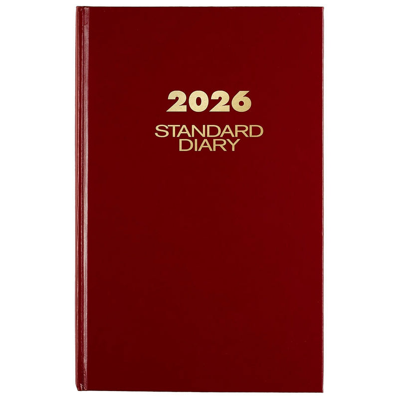 AT-A-GLANCE 2026 Hardcover Diary, 7.75" x 12", Ruled, Red (SD376-13-26)
