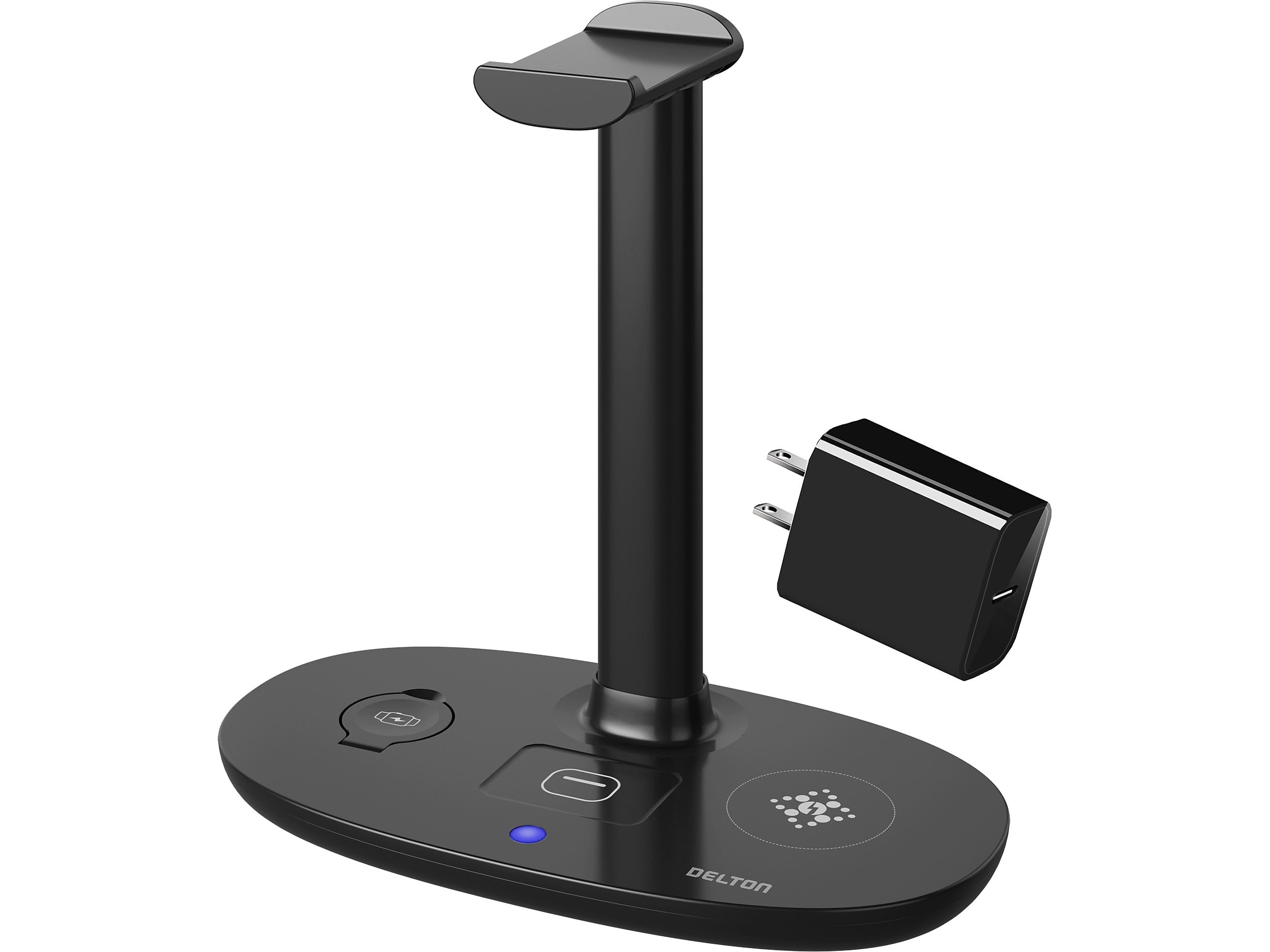 Delton HS1 Headset Stand and Wireless Charger with USB Type-C PD Adapter (DHSWC1)