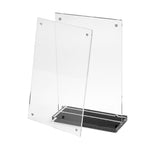 Deflect-O Sign Holder, 4" x 6", Vertical, Table Top, Black/Clear Acrylic (WP249-TR46B)