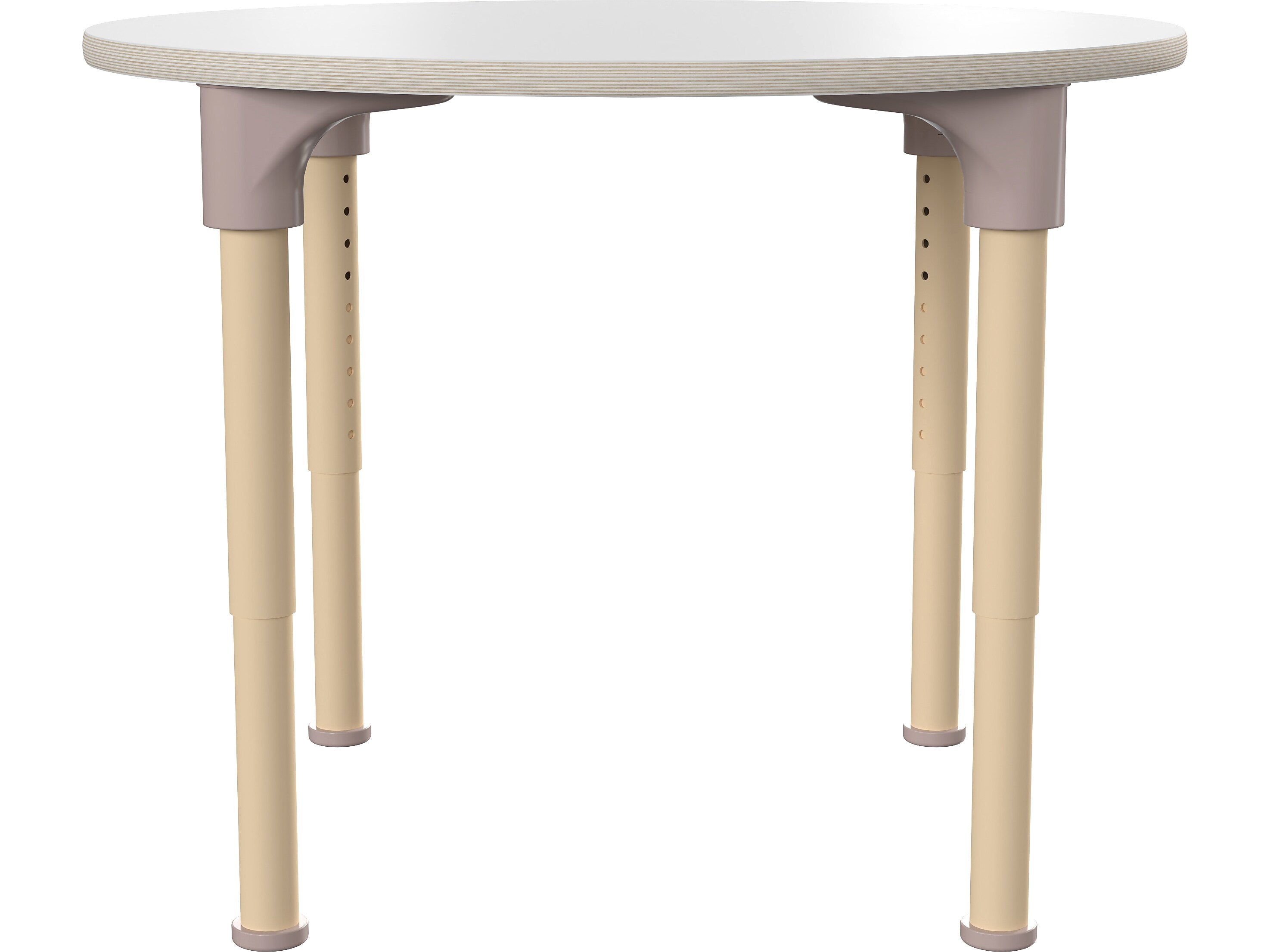 Flash Furniture Bright Beginnings Hercules 33" Round Table, Height Adjustable, White/Beech (MK-ME088022-GG)