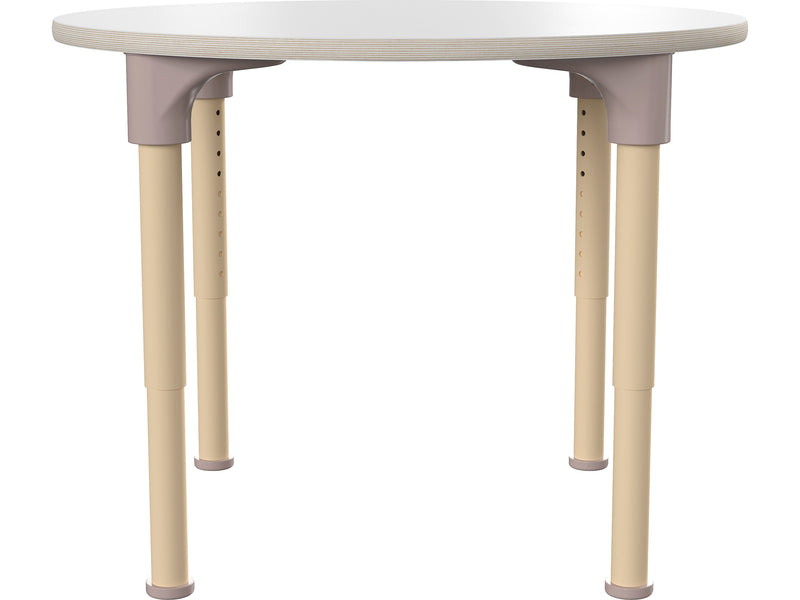 Flash Furniture Bright Beginnings Hercules 33" Round Table, Height Adjustable, White/Beech (MK-ME088022-GG)