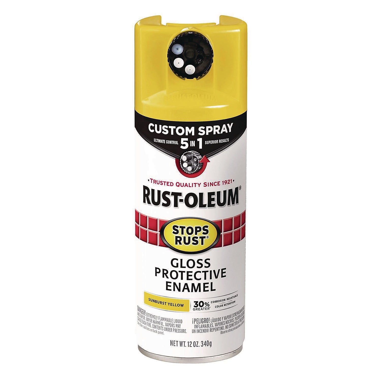 Rust-Oleum Stops Rust Protective Enamel Spray Paint, Gloss Sunburst Yellow, 12 oz. (376898)