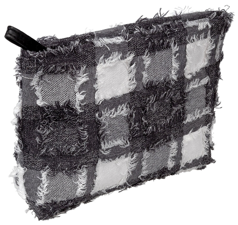 Naturally by Kingsley Cotton Toiletry Bag, Black/White (TC-65)