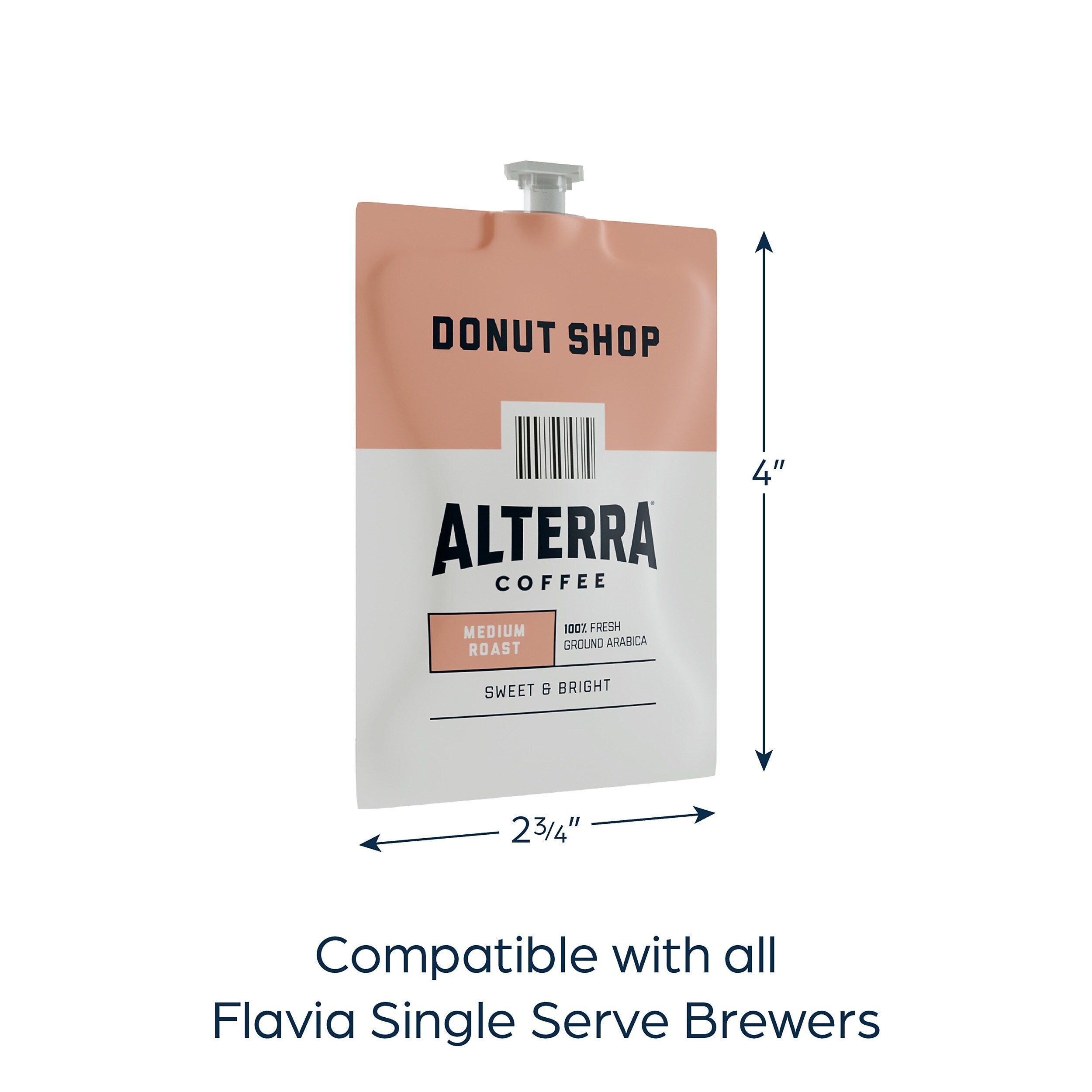 Alterra Donut Shop Blend Coffee Flavia Freshpacks, Medium Roast, 100/Carton (MDRA200)