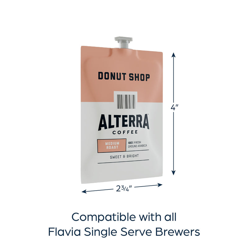 Alterra Donut Shop Blend Coffee Flavia Freshpacks, Medium Roast, 100/Carton (MDRA200)