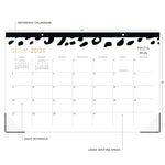 2025-2026 Blue Sky Ashley G Leopard 11" x 17" Academic Monthly Desk Pad Calendar, Black/White (149048-A26)