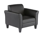 Alera Reception Lounge Series Leather Club Chair, Black (ALERL23LS10B)