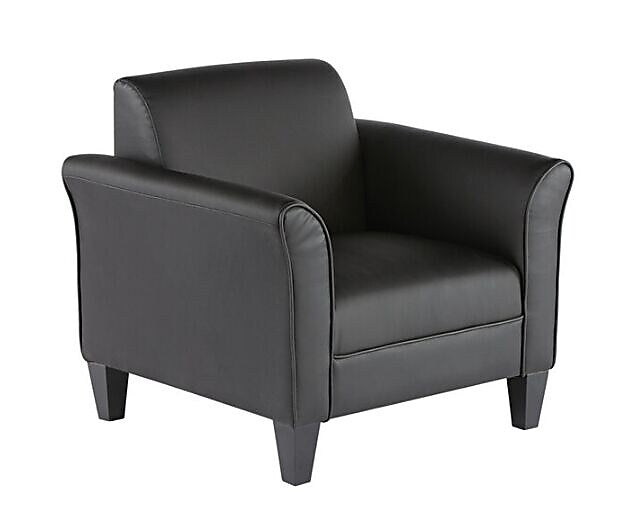 Alera Reception Lounge Series Leather Club Chair, Black (ALERL23LS10B)