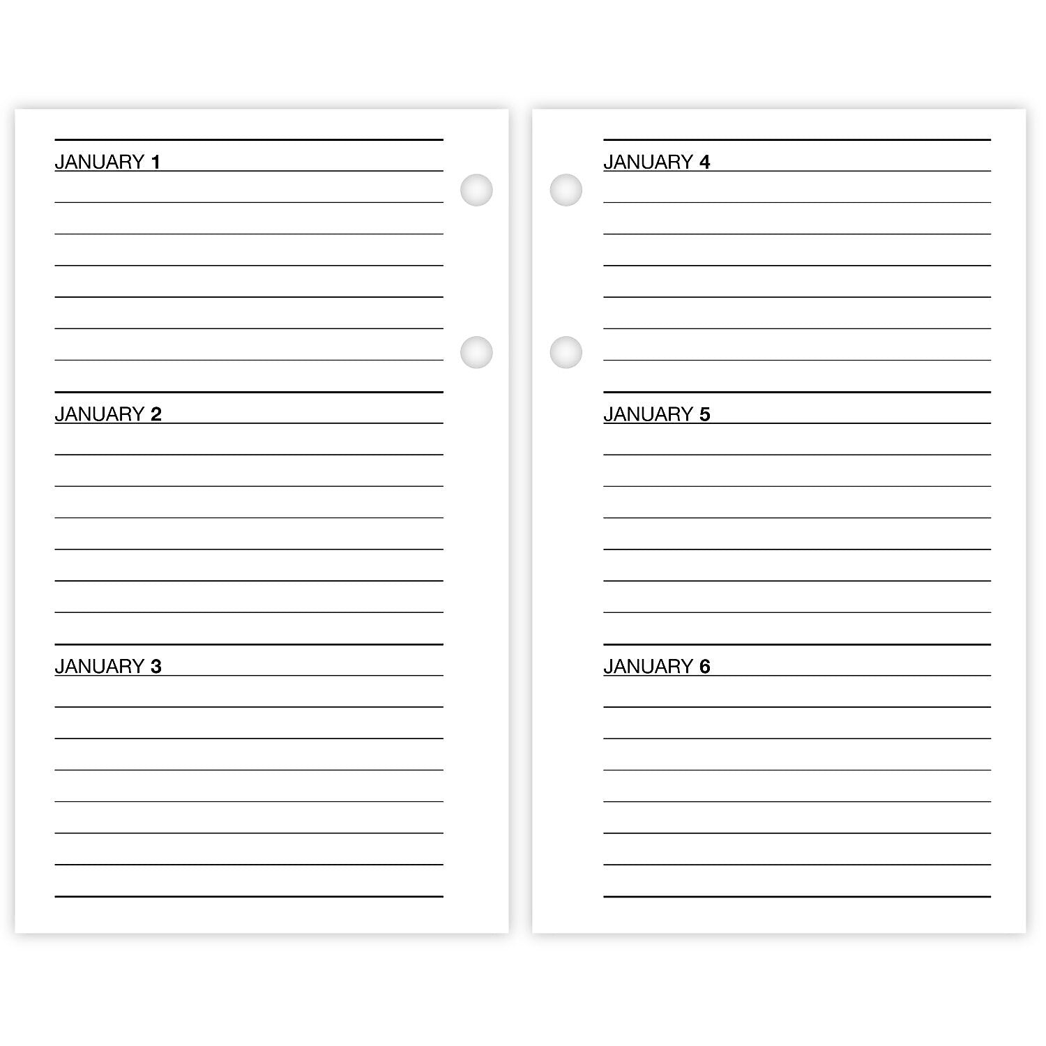 2026 AT-A-GLANCE Financial 6" x 3.5" Personal Organizer Refill Pages, White/Black (S170-50-26)