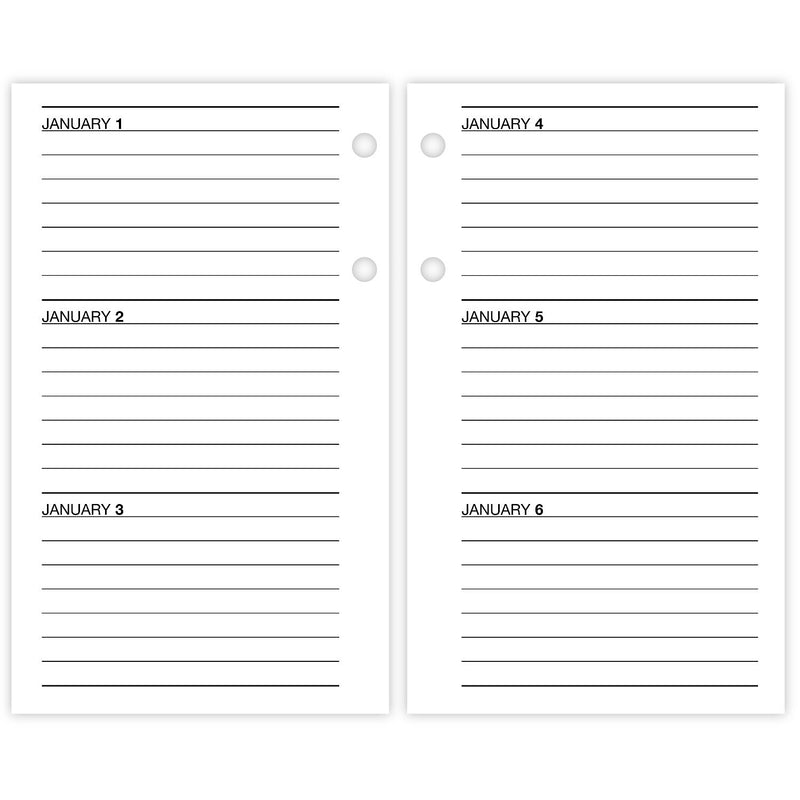 2026 AT-A-GLANCE Financial 6" x 3.5" Personal Organizer Refill Pages, White/Black (S170-50-26)