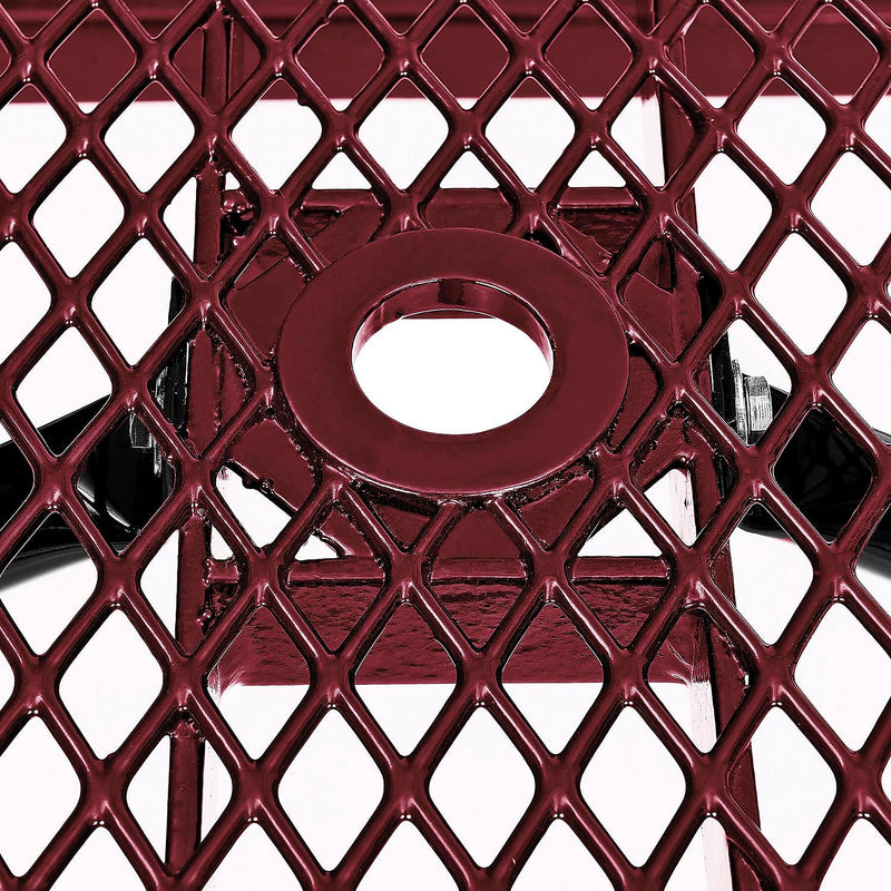 Global Industrial 8' Rectangular Picnic Table, Expanded Metal, Red (277153RD)