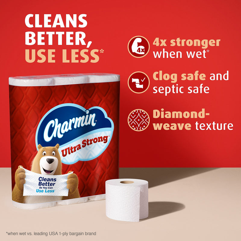 Charmin Ultra Strong Mega Toilet Paper, 2-Ply, White, 220 Sheets/Roll, 24 Rolls/Case(132140)