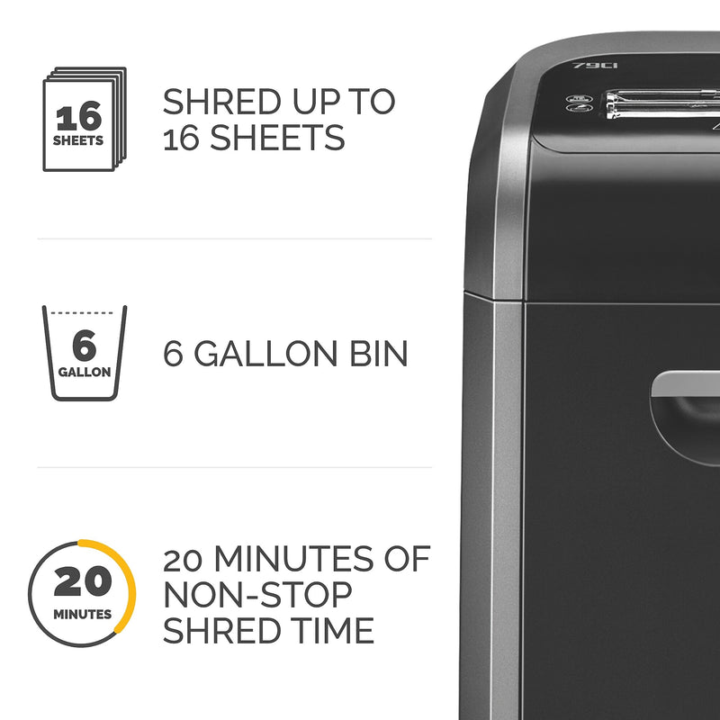 Fellowes Powershred 79Ci 16-Sheet Cross-Cut Commercial Shredder (3227901/3227917)