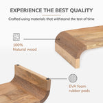 Anji Mountain Mango Wood Monitor Stand, Up to 32" Monitor, Natural (MS-CRV-MNG)