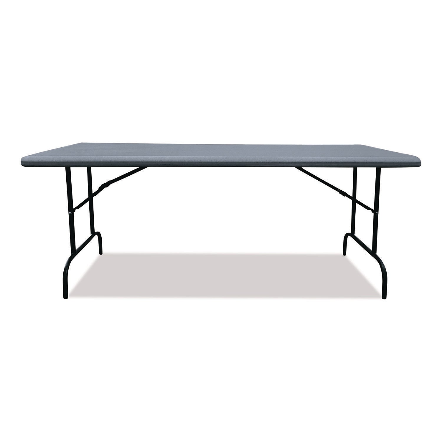 AbilityOne SKILCRAFT 5' x 30" Folding Table, Charcoal Gray (7105-01-724-6313)