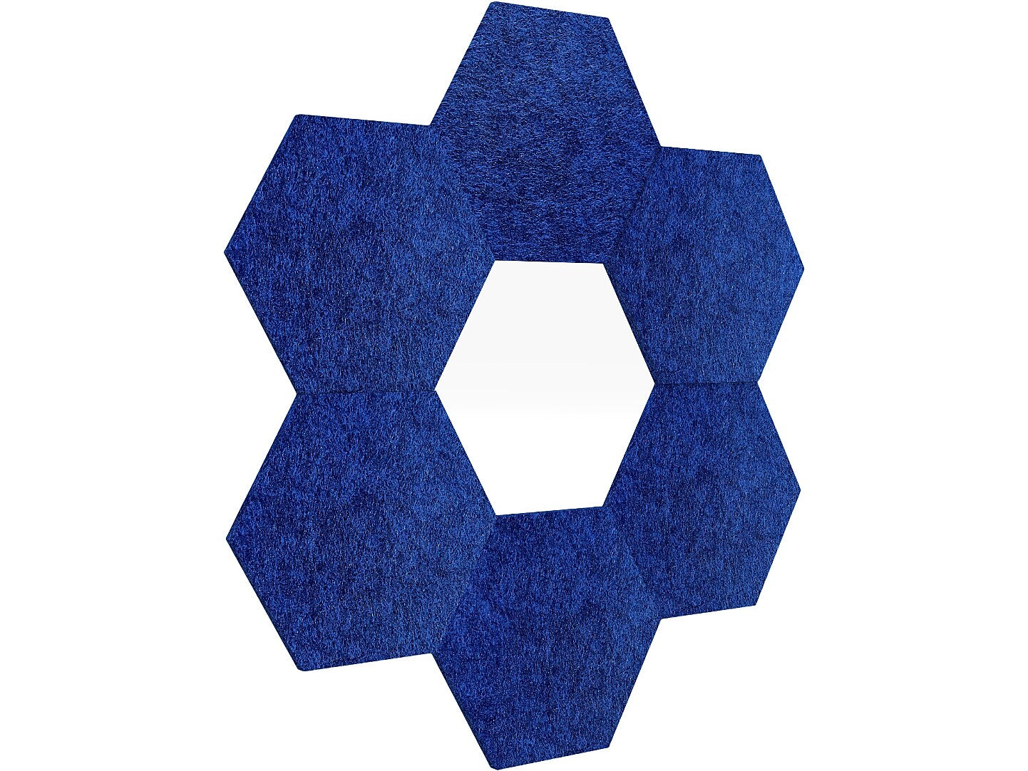 Luxor Reclaim Stick-On Decorative Acoustic Panels, 11"H x 9.5"W, Navy Blue PET, 6/Pack (RCLMHEX051)