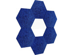 Luxor Reclaim Stick-On Decorative Acoustic Panels, 11"H x 9.5"W, Navy Blue PET, 6/Pack (RCLMHEX051)