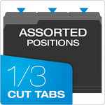 Pendaflex Interior Recycled File Folder, Straight Cut, Assorted, Letter Size, Black, 100/Box (4210 1/3 BLA)