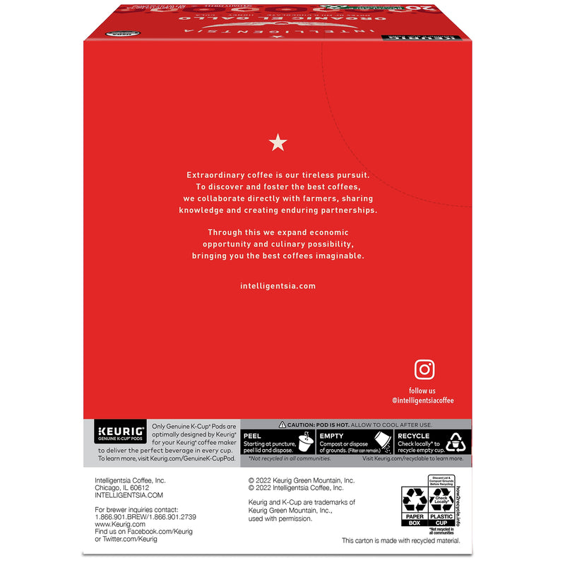 Intelligentsia Organic El Gallo Coffee Keurig® K-Cup® Pods, Light Roast, 20/Box (5000371867)