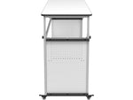 Luxor 32"-38"H Adjustable Standing Modular Teacher Desk, White/Gray (DTTB002)