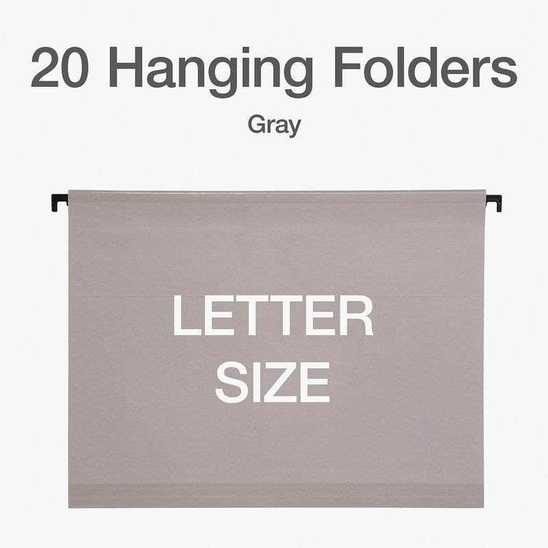 Pendaflex Heavy Duty Reinforced Hanging File Folder, Straight, Letter, Light gray, 20/Box (1006981)