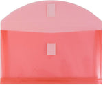 JAM Paper Premium Plastic Filing Envelope with Hook & Loop Closure, Red, 3/Pack (921V1REX3)