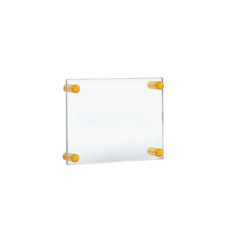 Azar Poster Holder, 12.5" x 9.5", Wall Mounted, Gold, Acrylic (105511-GLD)