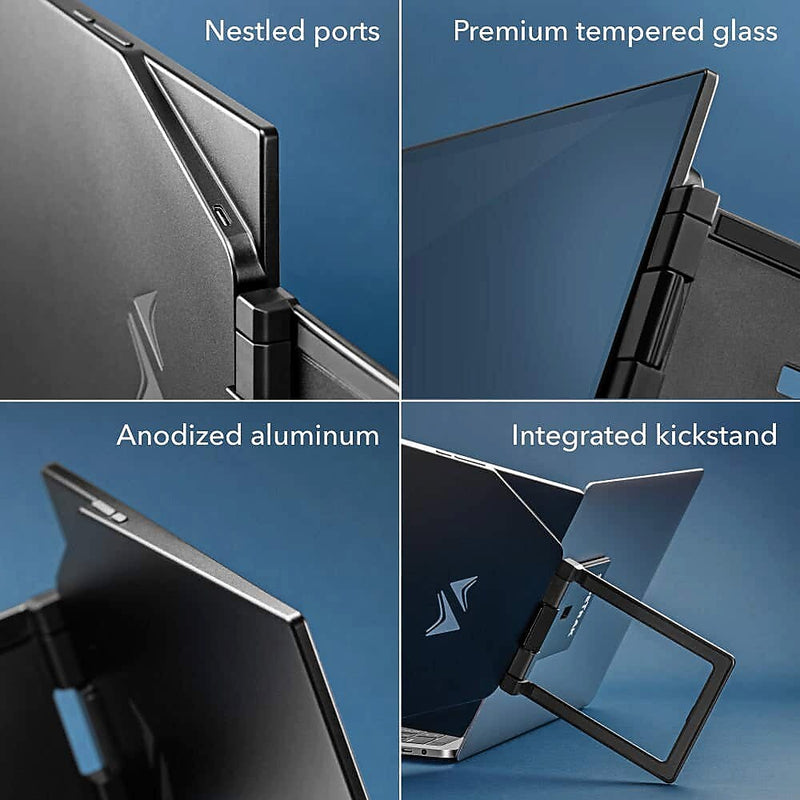 SideTrak Swivel Pro Triple HD 13.3" 60 Hz Attachable Portable Monitor, 2/Pack, Black (LTTL132)