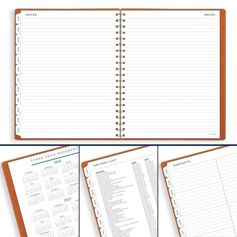 2026 AT-A-GLANCE Signature Collection 8.5" x 11" Weekly & Monthly Planner, Faux Leather Cover, Brown (YP905-09-26)