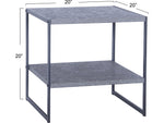 Household Essentials Jamestown 19.8"W x 19.8"D Laminate Side/End Table, Rustic Slate Concrete/Black (8098-1)