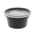 Pactiv Evergreen Newspring DELItainer Microwavable Container, 12 oz, 4.55 x 4.55 x 2.45, Black/Clear, Plastic, 240/Carton