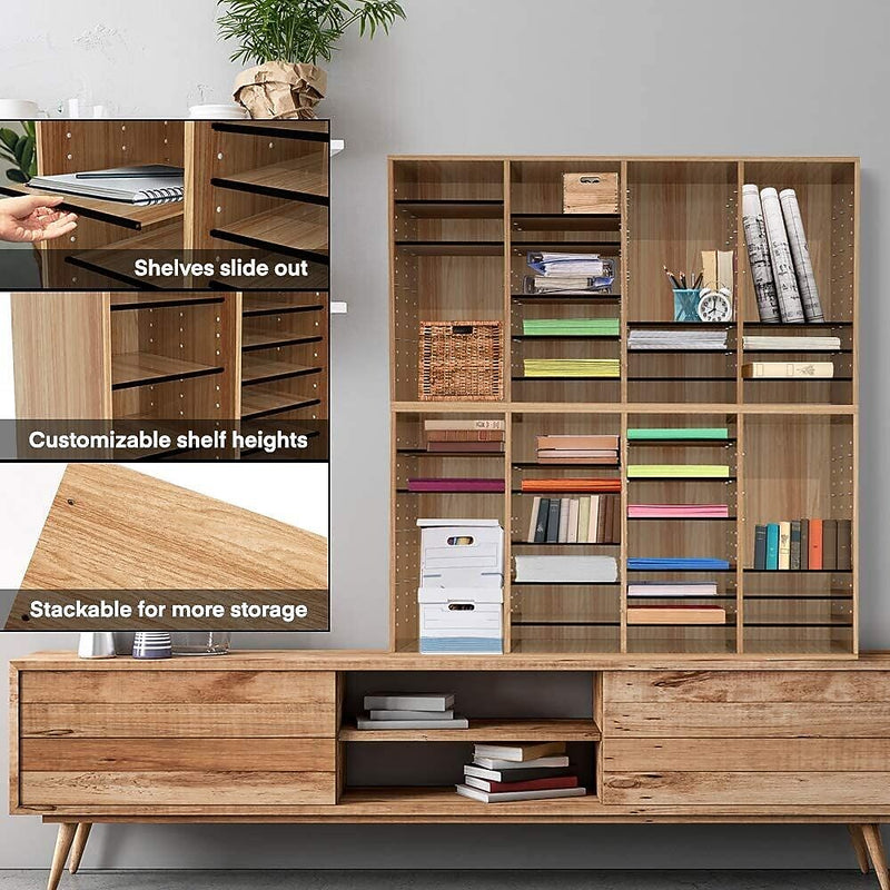 AdirOffice 500 Series 36-Compartment Literature Organizers, 39.3" x 11.8", Medium Oak, 2/Pack (500-36-MEO-2PK)