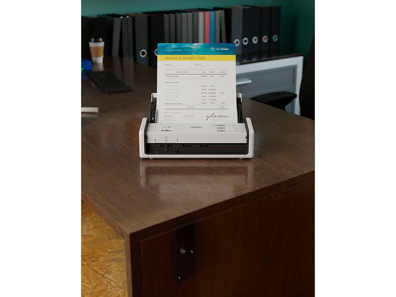 Brother ADS-1350W Duplex Portable Document Scanner, White/Black