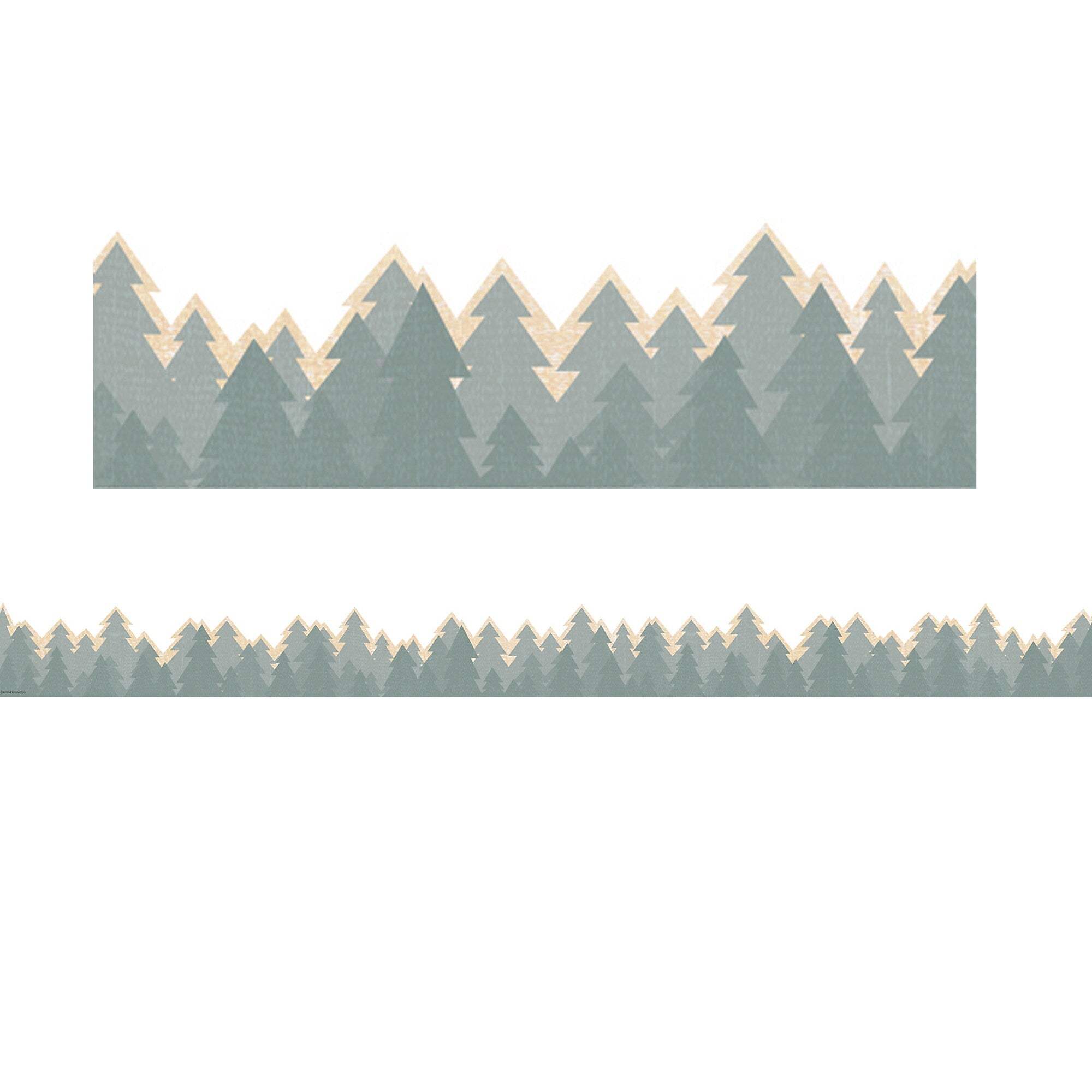 Teacher Created Resources Moving Mountains Die-Cut Border Trim, 2.75" x 2.92', Road Trip Trees, 12/Pack, 6 Packs/Bundle