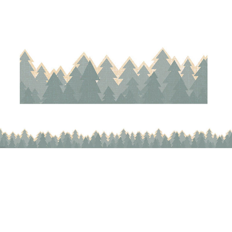 Teacher Created Resources Moving Mountains Die-Cut Border Trim, 2.75" x 2.92', Road Trip Trees, 12/Pack, 6 Packs/Bundle