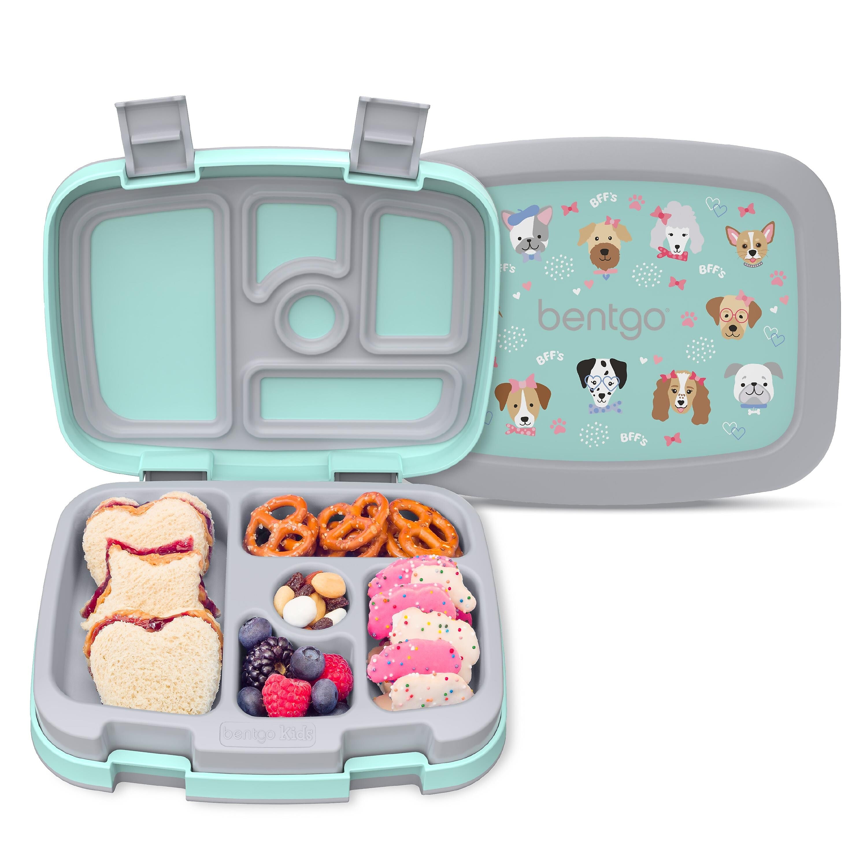 bentgo Kids Bento Box, 5-Compartment, Puppy Love, 19.2 oz. (BGKDPT-PPY)