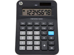 HP BC80 8-Digit Battery/Solar Powered Basic Calculator, Black/Gray (91073B)