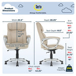 Serta Cyrus Ergonomic Fabric Swivel Executive Chair, Fawn Tan (47911)