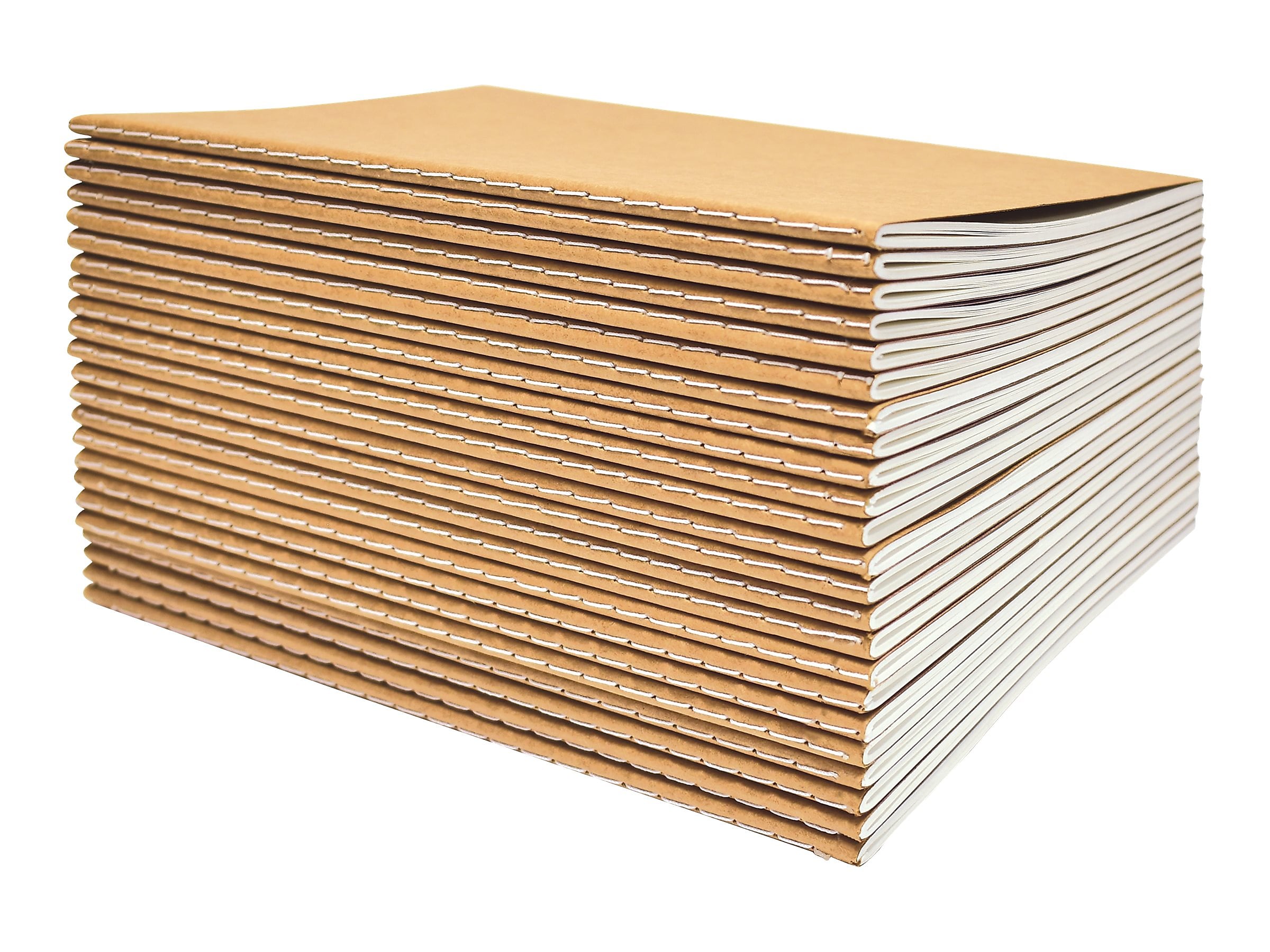 Better Office Customizable Notebook, 5.5" x 8.3", Narrow Ruled, 30 Sheets, Kraft, 24/Pack (25021-24PK)