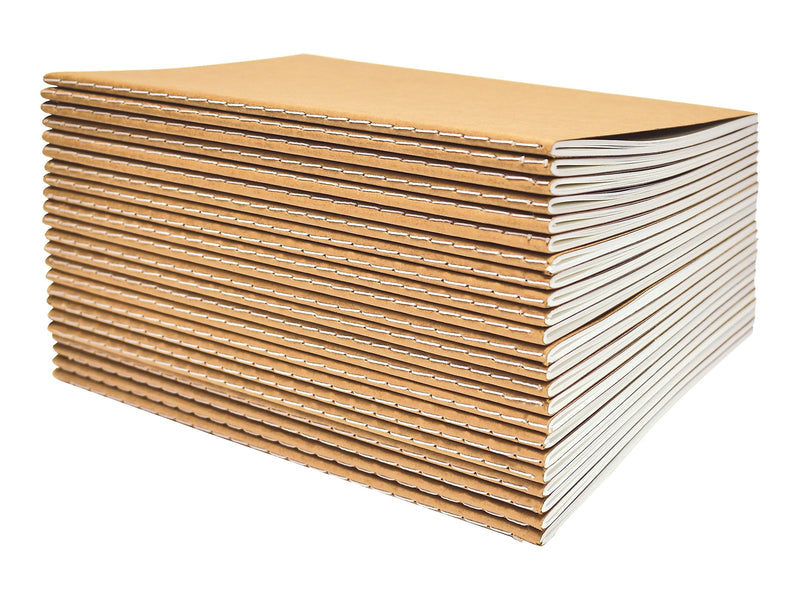 Better Office Customizable Notebook, 5.5" x 8.3", Narrow Ruled, 30 Sheets, Kraft, 24/Pack (25021-24PK)