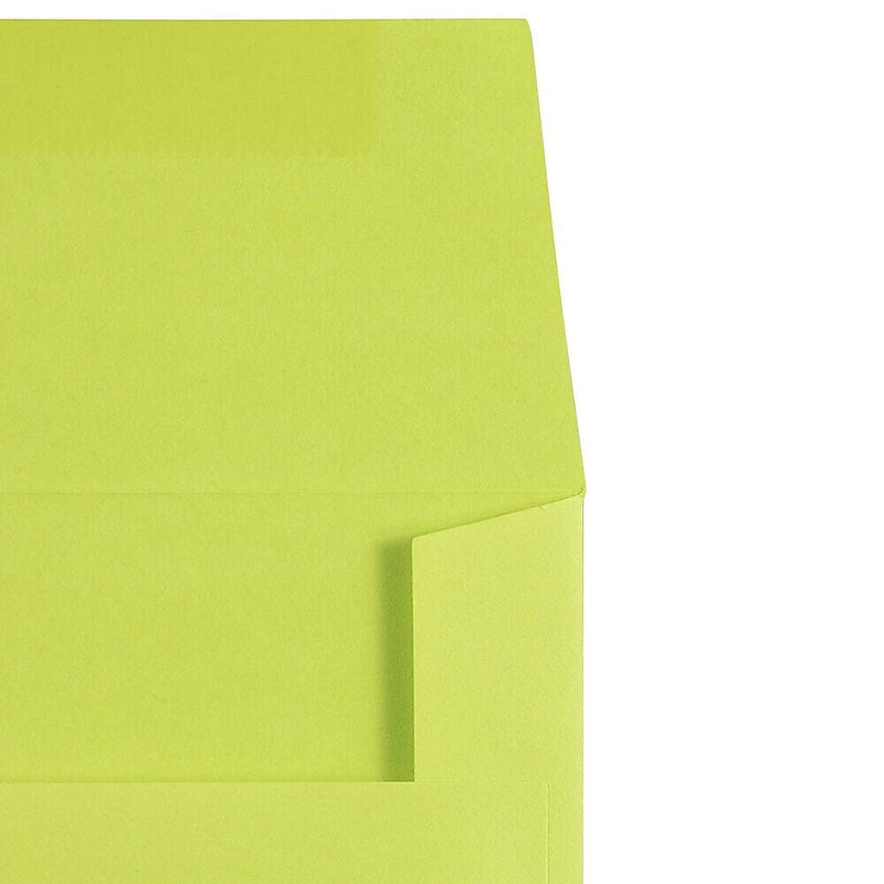 JAM Paper A6 Booklet Envelope 4 3/4" x 6 1/2", Ultra Lime Green, 100/Pack (52610d)