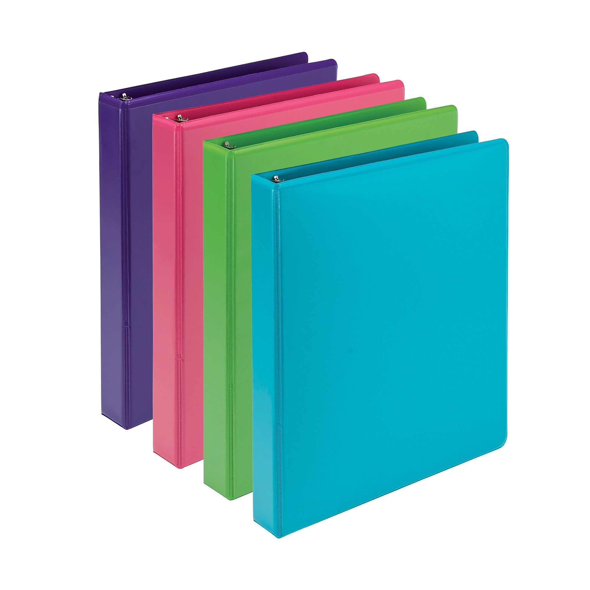 Samsill Earth's Choice Plant-Based 1" Durable View Binders, 3-Ring, Made in USA, Assorted Fashion Colors, 4/Pack (MP48639)