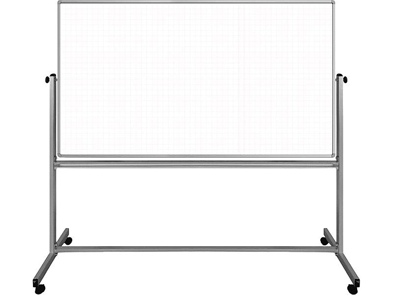 Luxor Dry-Erase Mobile Combination Ghost Grid/Whiteboard, Aluminum Frame, 40" x 72" (MB7240LB)