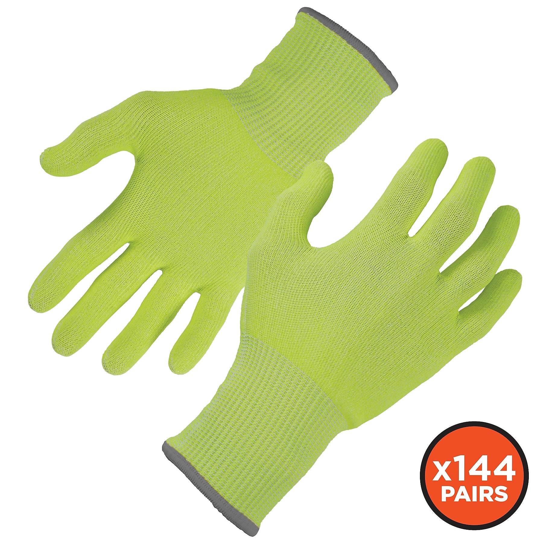 Ergodyne ProFlex 7040 Seamless Knit Cut Resistant Gloves, Food Safe, ANSI A4, Lime, XXL, 144 Pairs (18026)
