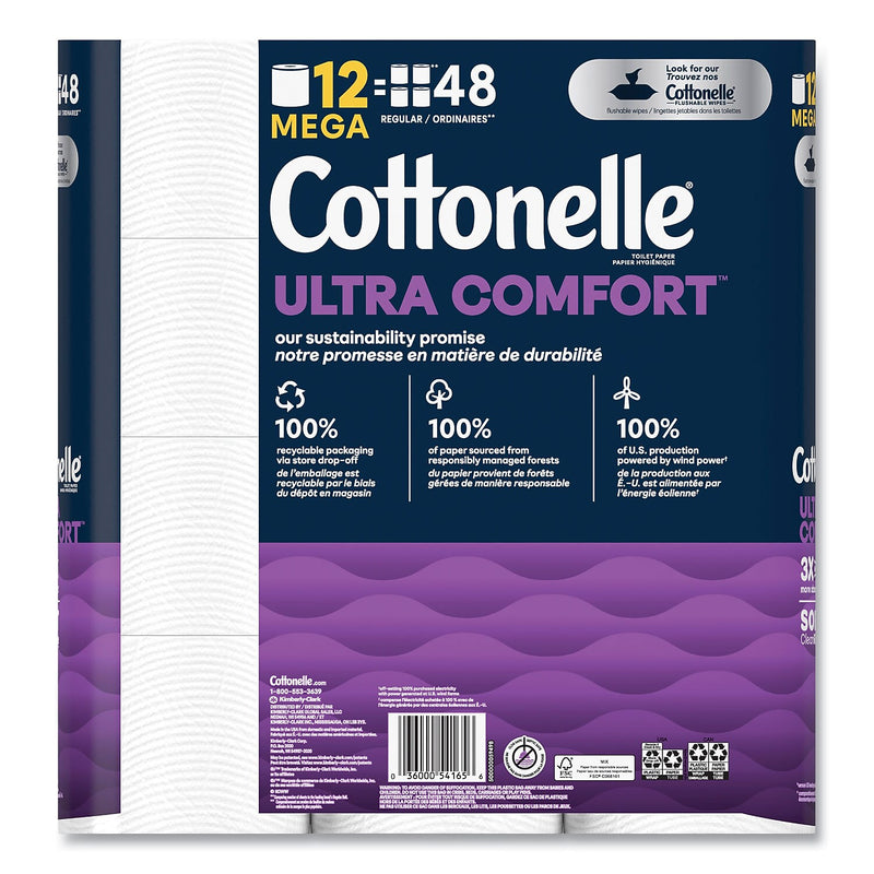 Cottonelle Ultra ComfortCare Toilet Paper, 2-Ply, White, 284 Sheets/Roll, 48 Rolls/Carton (KCM55494)