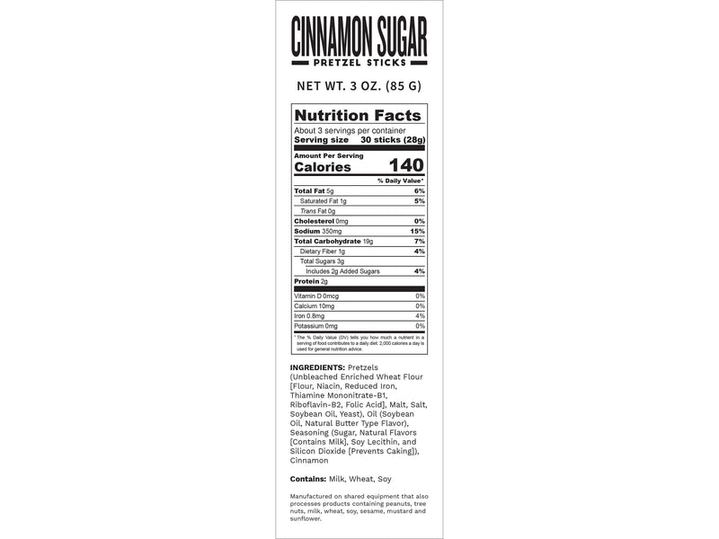 Pop Daddy Cinnamon Sugar Pretzels Sticks, 3 oz., 15 Bags/Box (OPD00583)
